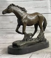 Buy Handmade Solid Bronze Sculpture Of Arabian Horse: Captivating Farmhouse Decor • 131.97£