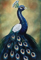 Buy Original Painting. Peacock Bird Wildlife . Fine Art. Signed K Eggleston • 29.99£