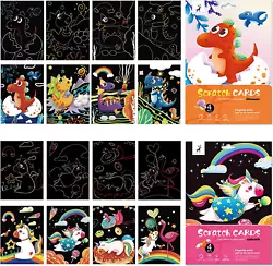 Buy Scratch & Sketch Art For Kids-Scratch Rainbow Painting Art Paper,Scratchboard C • 18.67£