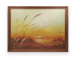 Buy Original Signed Vintage Oil On Canvas - Sunset Over The Sea - Framed • 35£