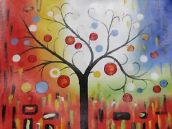 Buy Abstract Tree Of Life Large Hand Painted Oil Painting Canvas Original Colouful • 18.95£