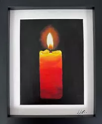 Buy Original Abstract Still Life Candle Realism OIL Painting On Art Board FRAMED • 40£