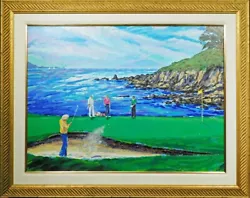 Buy Steve Bloom  18th At Pebble Beach  Signed Original Painting With Serigraph Golf • 3,946.80£