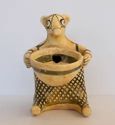 Buy Animal Shaped Vase - A Little Bear Or Hedgehog Holding A Bowl - Ceramic Artifact • 173.58£