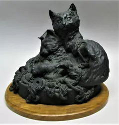 Buy Charming & Large Original Bronze Sculpture Of Two Cats  CHARLES OLDHAM  C. 1980s • 1,136.68£