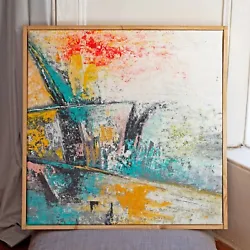 Buy ORIGINAL Abstract Seascape Painting - Sky Sea Coast - Framed Canvas 22  X 22  • 150£