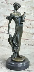 Buy Sculpture Elegant Signed Art Nouveau Female Bronze Statue Patoue Sculpture Deal • 103.19£