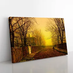 Buy Golden Autumn By John Atkinson Grimshaw Canvas Wall Art Print Framed Picture • 24.95£