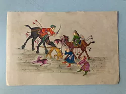 Buy Very Nice Drawing Painting Gouache Paper Asia India Chasse Tiger Dromedary 1920 • 90.17£