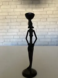 Buy Handmade Bronze African Woman Figure With Bowl On The Head. 19cm • 15£