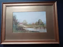 Buy Old Original Watercolour Painting Signed River Scene Picture • 25£