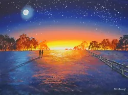 Buy Pete Rumney Art Original Painting Last Light Of The Sun Signed Sunset Artwork • 10£