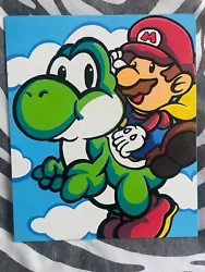 Buy Mario And Yoshi - Hand Painted Canvas Panel • 30£