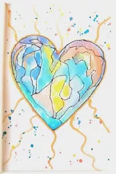 Buy Watercolour Painting Of Rainbow Heart Mounted Unique Gift Original NOT A PRINT • 7.99£