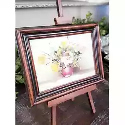 Buy Small Vintage Oil Painting On Easel * MCM * Mid Century Modern • 11.80£