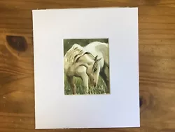Buy Original Mounted Miniature Watercolour Of A Horse Grazing • 7.50£