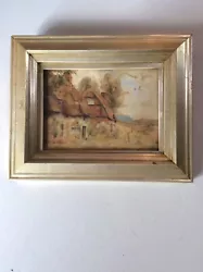 Buy Small Antique Framed Watercolour Of A Rural Cottage Scene - 'H.V. 08' • 19.99£