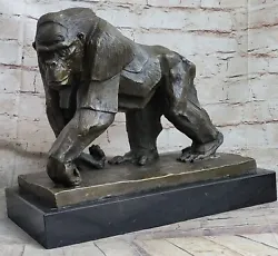 Buy Genuine Bronze Gorilla Statue Casting Animal Primate Ape Monkey Decorative Sale • 286.32£