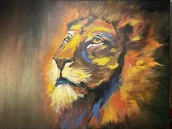 Buy Lion Original Painting On Canvas Wildlife Wall Art • 25£