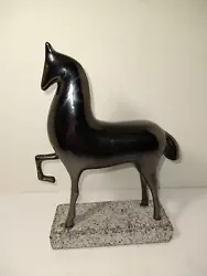 Buy Solid Brass Art Deco Etruscan Horse Sculpture SILVESTRI Statue Granite Base • 66.14£
