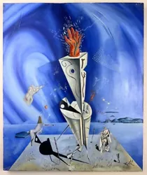 Buy Salvador Dalí (Handmade) Oil Painting On Canvas, Signed & Stamped,Vtg Art • 471.71£