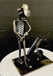 Buy VINTAGE Metal Golfer Art Sculpture, Nuts ,Bolts, Spring , Clubs ,Green, Driving • 16.59£