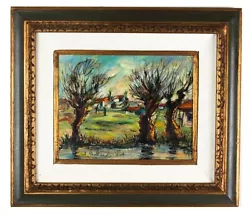 Buy  Forest  By Zvi Raphaeli, Framed Oil On Board, 14  X 12 , Signed W/ CoA • 4,547.78£