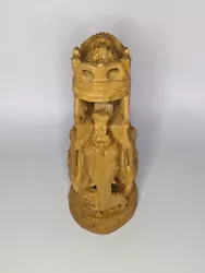 Buy Vintage Hand Carving Wood Howda Elephant Carriage Figurine • 14£