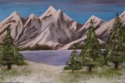 Buy Snowy Mountain Scene Painting. • 5£