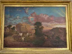 Buy Antique Large Victorian Original Oil Painting Harvest Gatherers Unsigned • 219.99£