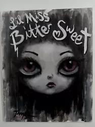 Buy Original Goth Girl Painting Thayer Art Halloween OOAK Big Eye Canvas Not A Print • 33.62£