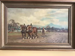 Buy Tomson Laing - Scottish (act.1890-1904) Plough Horses In Field Oil Painting • 185£