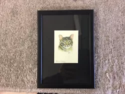 Buy Framed Original Watercolour Of A Brown Tabby Cat • 18£