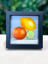 Buy Lemon Lime Oil Painting- Realism Original Deep FRAMED Clementine Fruit Art Deco • 65£