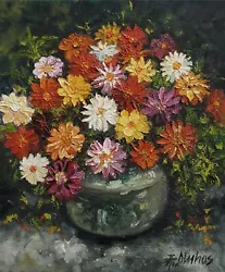 Buy ANDRE DLUHOS Flowers Still Life Garden Floral Blooms Original Art Oil Painting • 515.02£