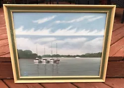 Buy Oil Painting Of A Stunning Yacht And Speed Boats Scene Check The  Detail Wow • 10£