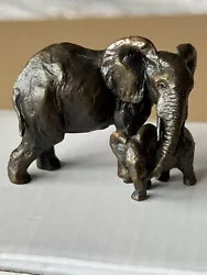 Buy Elephant Cow And Calf Bronze Sculpture By Michael Simpson No. 519 • 75£