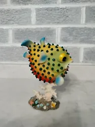 Buy Art Deco Eclectic Colorful Fish On Coral Nautical Sculpture • 66.15£