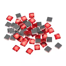 Buy 55pcs Mosaic Tiles, 13 Faces Glitter Crystal Glass Pieces Red 1 X 1cm • 5.82£