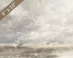 Buy 1800s Watercolor Muted Landscape Painting Giclee Print 8x10 On Fine Art Paper • 14.17£