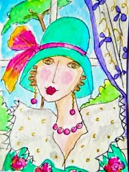 Buy ACEO Original Watercolour Painting - Vintage Chic - By Polly • 6£