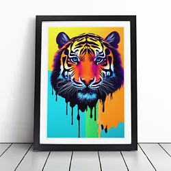 Buy Painted Tiger No.5 Abstract Wall Art Print Framed Canvas Picture Poster Decor • 24.95£