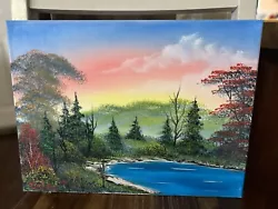 Buy Original Oil Painting 12x16 “Meadow Pond” Art/Landscape (Bob Ross Style) • 28.94£