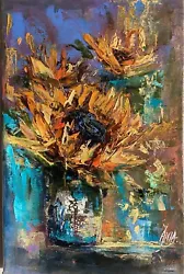 Buy Sunflower Vibes. Oil Painting On Canvas. Impressionist. Still Life. • 525£
