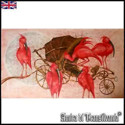 Buy Original Painting Acrylic Canvas Flamingo Red Bird Contemporary Artist Modernism • 6,291£