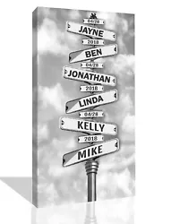 Buy Personalized Personal Up To 6 Names On Street Sign Canvas Wall Art Print • 26.99£