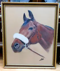 Buy Red Rum Painting Framed / Race Horse / Painted On Fabric / Signed • 19.99£