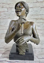Buy African American Jazz Band Bust Female Singer Player Statue Sculpture Figurine • 287.03£