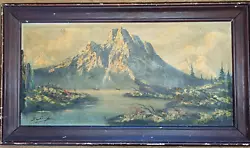 Buy Vintage Large Original Oil Painting On Canvas Indistinctly Signed Alpine Scene • 119.99£
