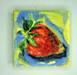 Buy STRAWBERRY Original Oil Painting Still Life Fruit Impressionsim Canvas Tarrantts • 10.74£